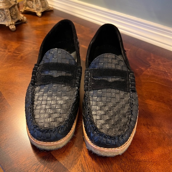 Men\'s G.H. Bass Weejuns Originals Larson Woven Crepe Loafers Shoes Black 10 D main image 5
